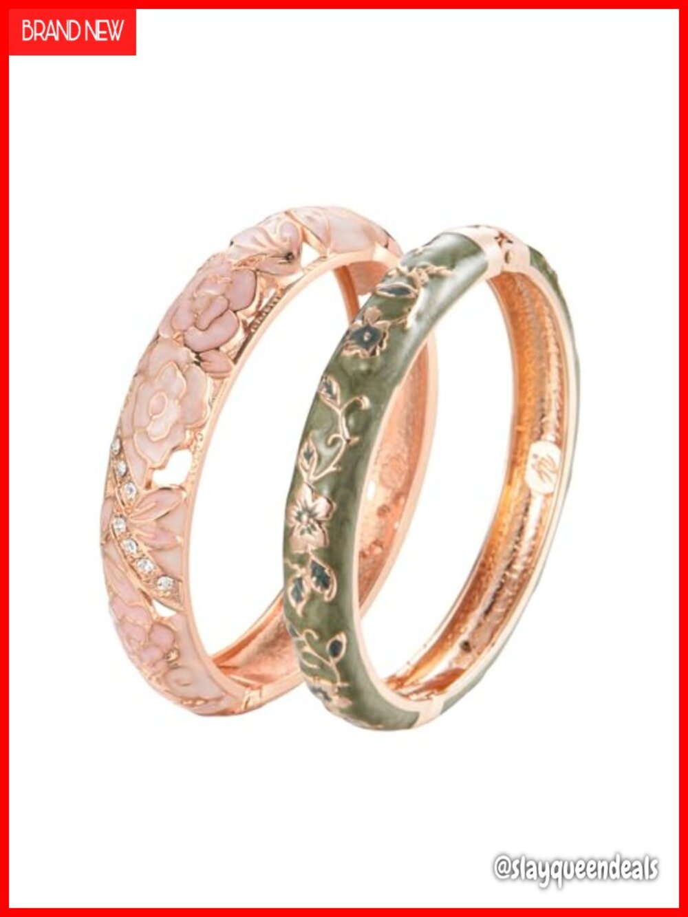 Handcrafted Cloisonne Bracelet Set Enameled Butterfly Cuff Bangles